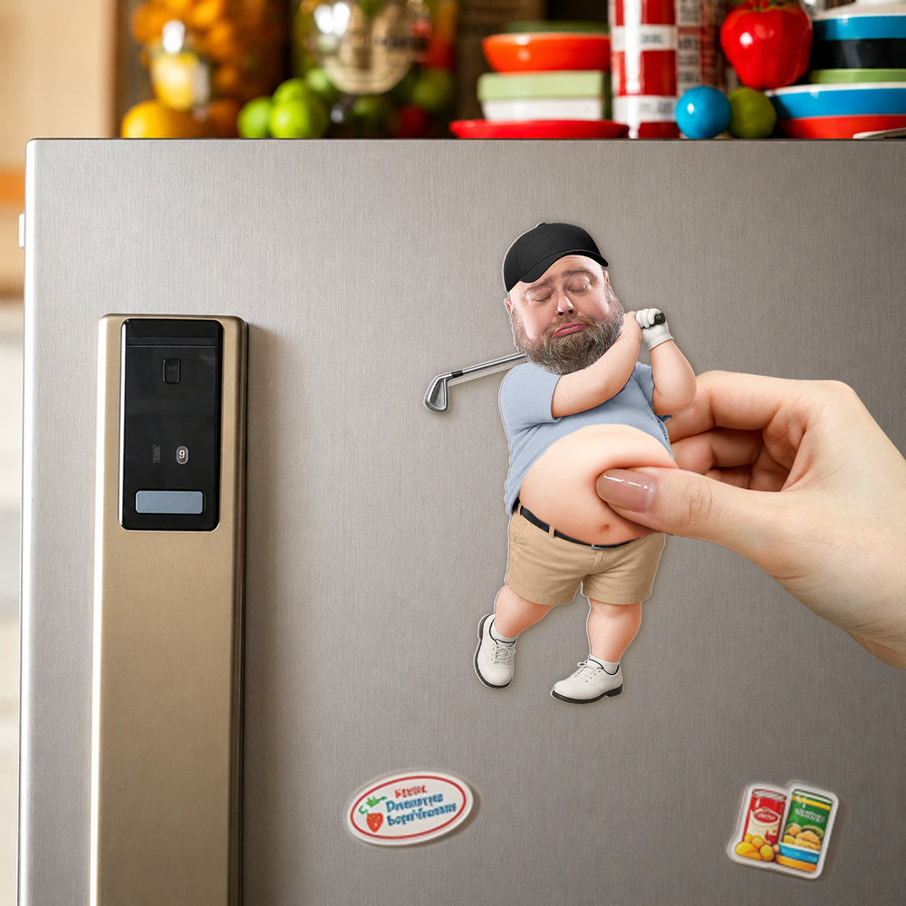 Personalized Funny Custom Face Golf 3D Squishy Fridge Magnet