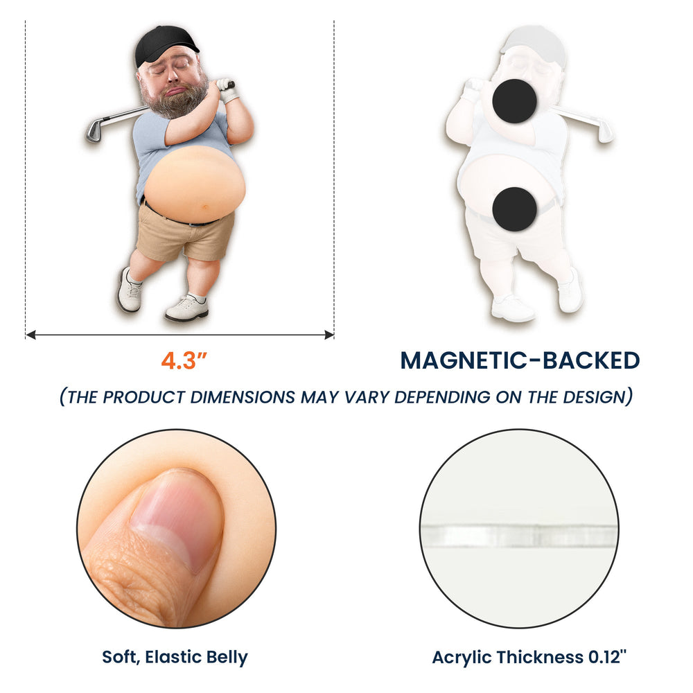 Personalized Funny Custom Face Golf 3D Squishy Fridge Magnet