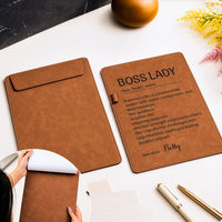 Personalized Funny Definition Leather Clipboard, Gag Gift for Boss & Coworker