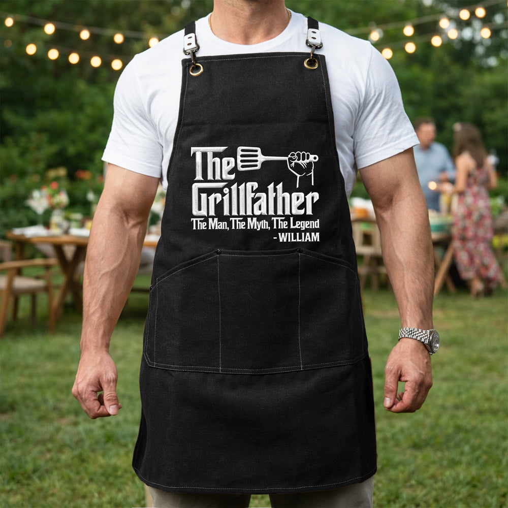 Father's Day Gifts, Funny Embroidered Apron For Dad, Anniversary, Father's Day Gifts - Personalized Apron