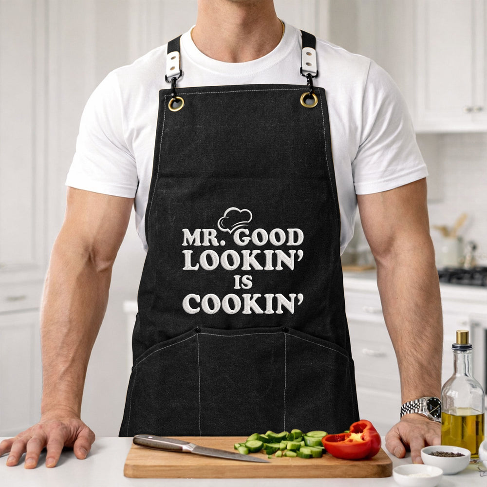 Funny Embroidered Apron For Men Dad, Anniversary, Birthday Gifts - Personalized Apron