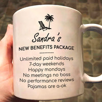 Funny Retirement Gift New Benefits Package - Personalized Mug