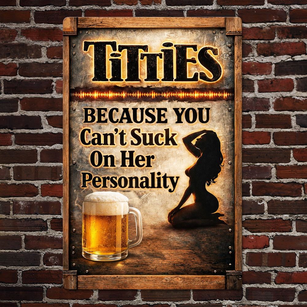 Funny Sign For Beer Bar, Men Club - Personalized Metal Sign