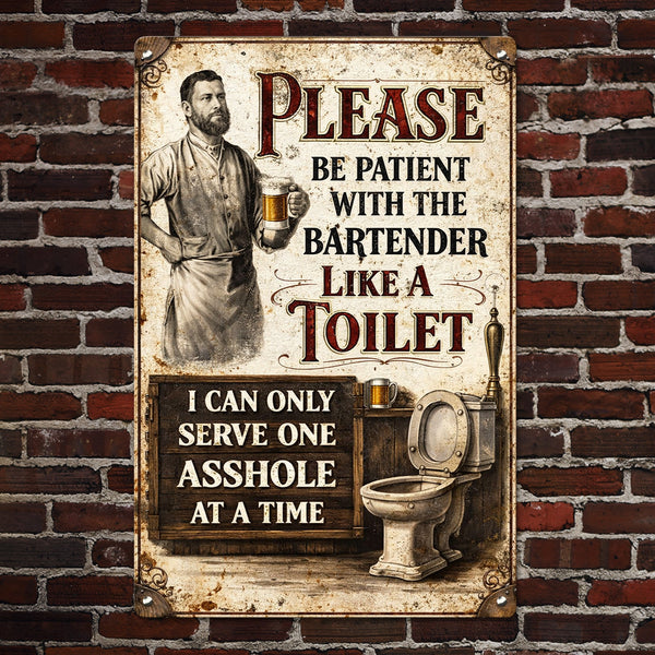 Funny Sign For Beer Bar, Men Club - Personalized Metal Sign