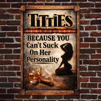 Funny Sign For Beer Bar, Men Club - Personalized Metal Sign