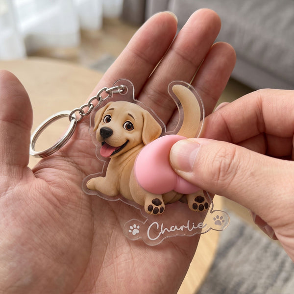 Funny Squishy Big Butt Custom Dog Photo Personalized Keychain