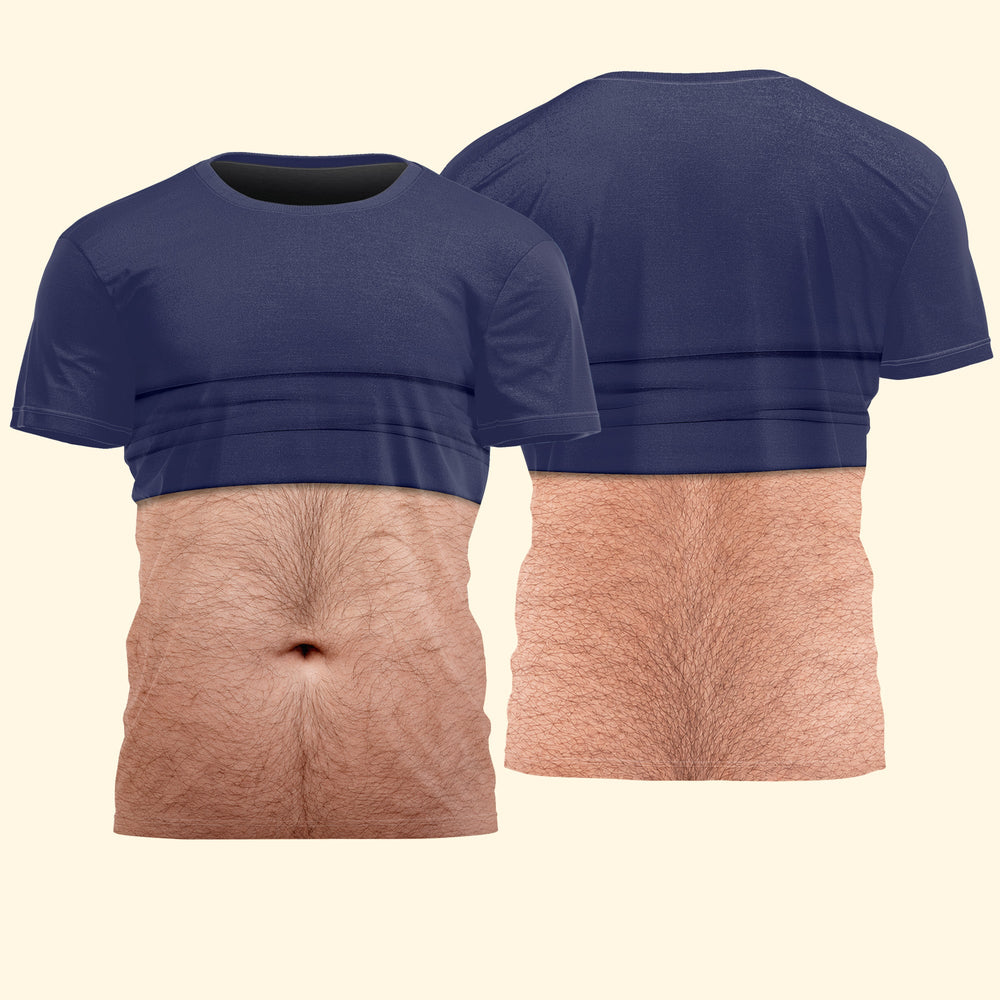 Funny 3D Beer Belly Dad Bod Shirt - Mens Beach & Party Gag Gift