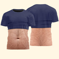 Funny 3D Beer Belly Dad Bod Shirt - Mens Beach & Party Gag Gift