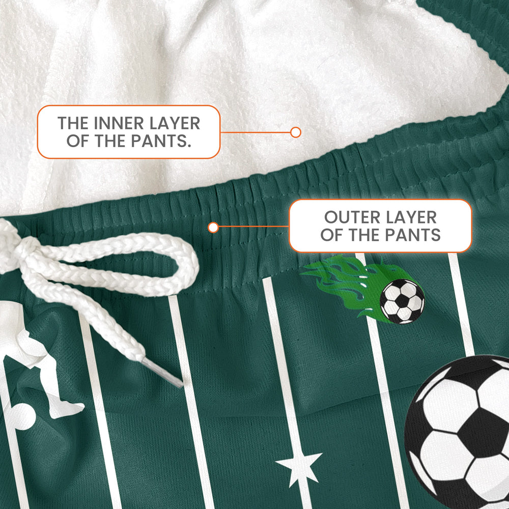Personalized Soccer Lounge Pants, Custom Name & Number Game Time Sweatpants for Kids & Adults