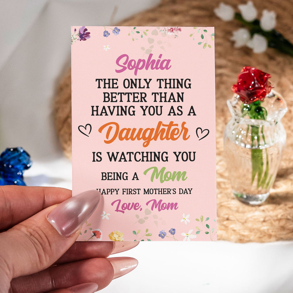 Gift For Daughter Granddaughter Sister Gift For New Mom - Personalized Glass Flowers
