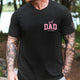 Girl Dad With Kids' Names On Sleeves - Pink Dad | Cute Shirt For Girl Dad