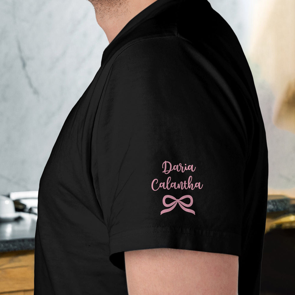 Girl Dad With Kids' Names On Sleeves - Pink Dad | Cute Shirt For Girl Dad 2