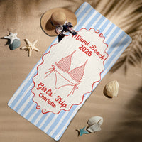 Girl Trip Bikini Gift For Her, Friends, Sisters - Personalized Beach Towel | Fun Summer Vacation Gift For Besties