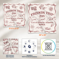 Girls Trip, Besties Trip - Summer Vacation, Bandanas, Scarves Wedding Bachelorette Party - Personalized Scarf