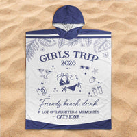 Girls Trip Summer Time Hooded - Personalized Beach Towel