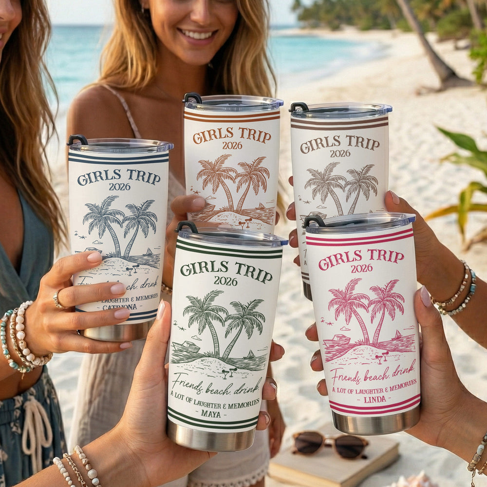 Girls Trip Summer Time - Personalized Tumbler
