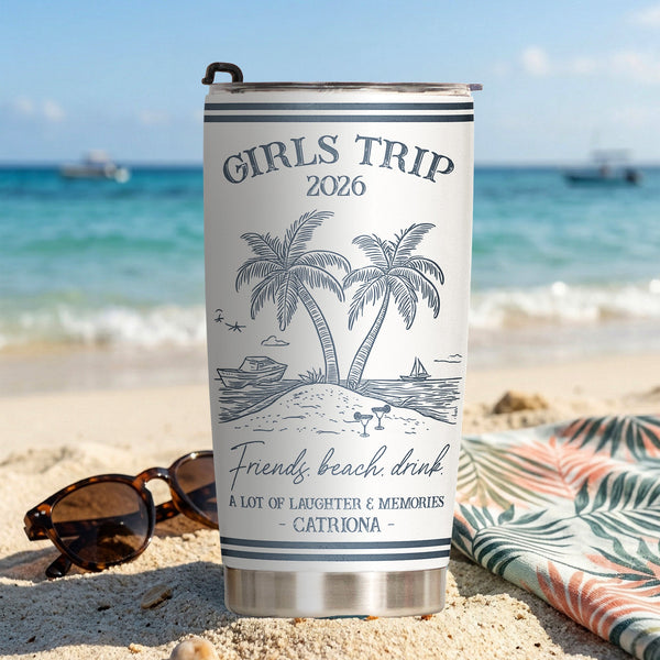 Girls Trip Summer Time - Personalized Tumbler