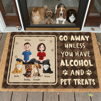 Go Away Unless You Have Alcohol And Cat Treats - Personalized Doormat
