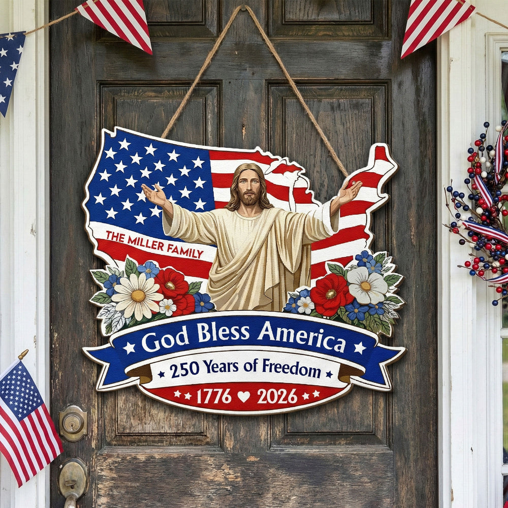 God Bless America - Personalized Wood Sign