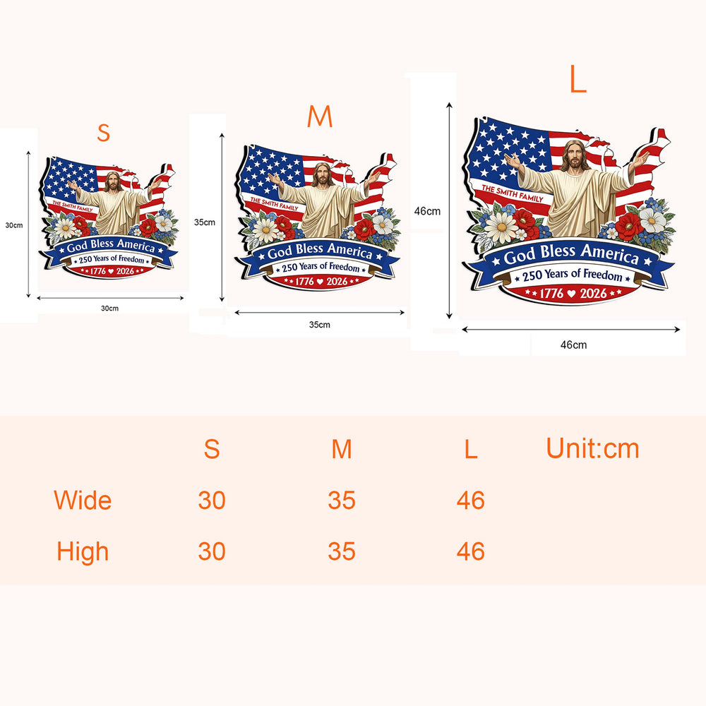 God Bless America - Personalized Wood Sign