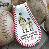 God Hit A Homerun When He Made You My Dad/ Mom - Personalized Keychain