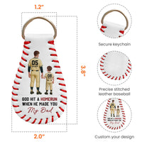 God Hit A Homerun When He Made You My Dad/ Mom - Personalized Keychain