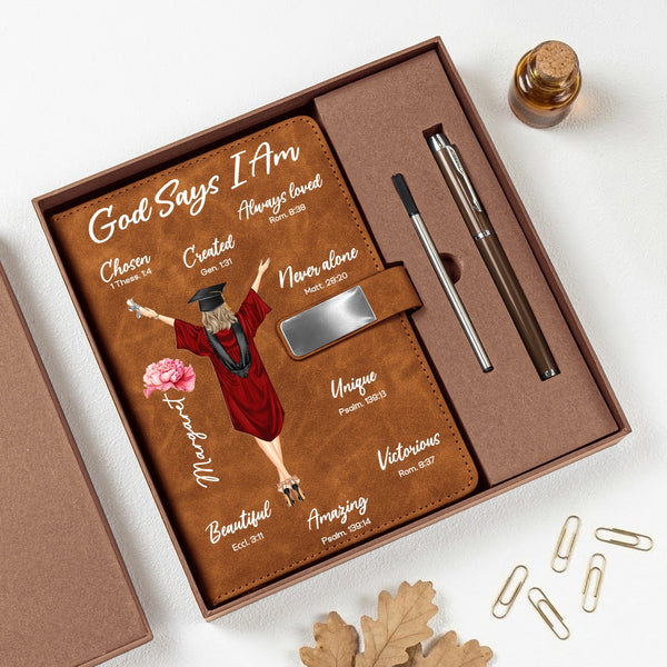 God Says I Am Graduation - Personalized Notebook Set