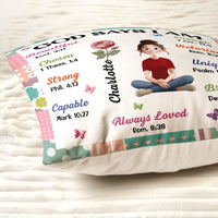 God Says I Am Patchwork Flower - Personalized Pillow