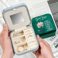 God Says I Am With Name Letter In Bible - Personalized Jewelry Box