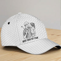 Golf Dad Custom Photo Sketch Line Art Father's Day Gift For Him - Personalized Classic Cap