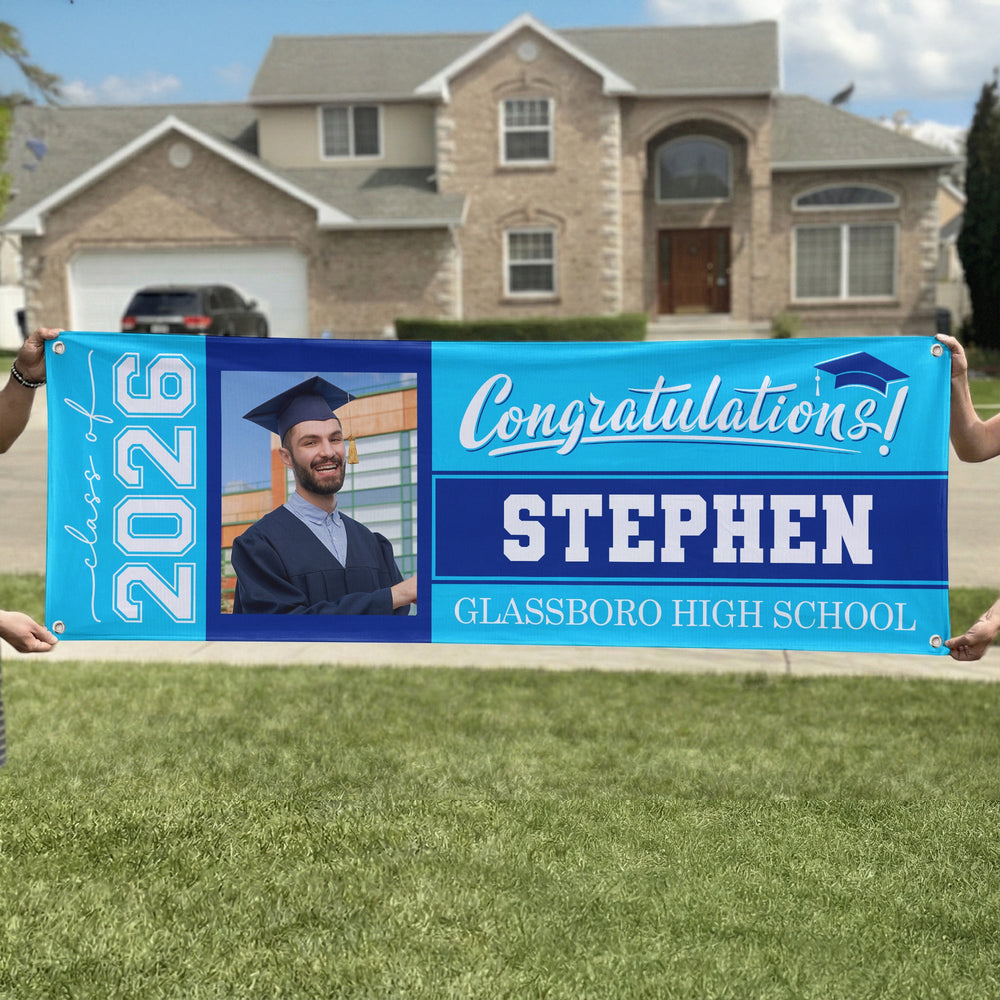 Customizable Graduation Banner Graduation Custom Photo, Name & School - Personalized Banner – Mepriva