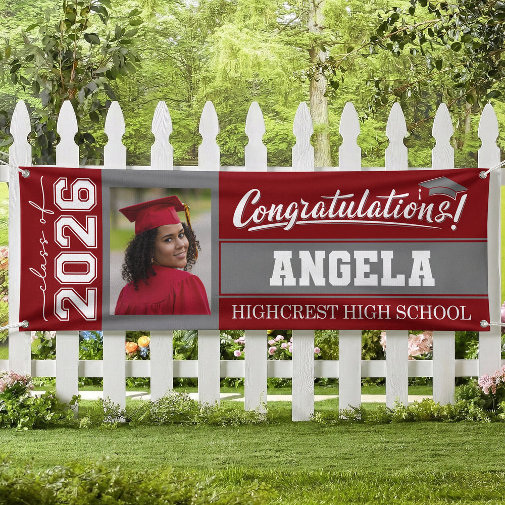 Graduation Custom Photo, Name & School - Personalized Banner