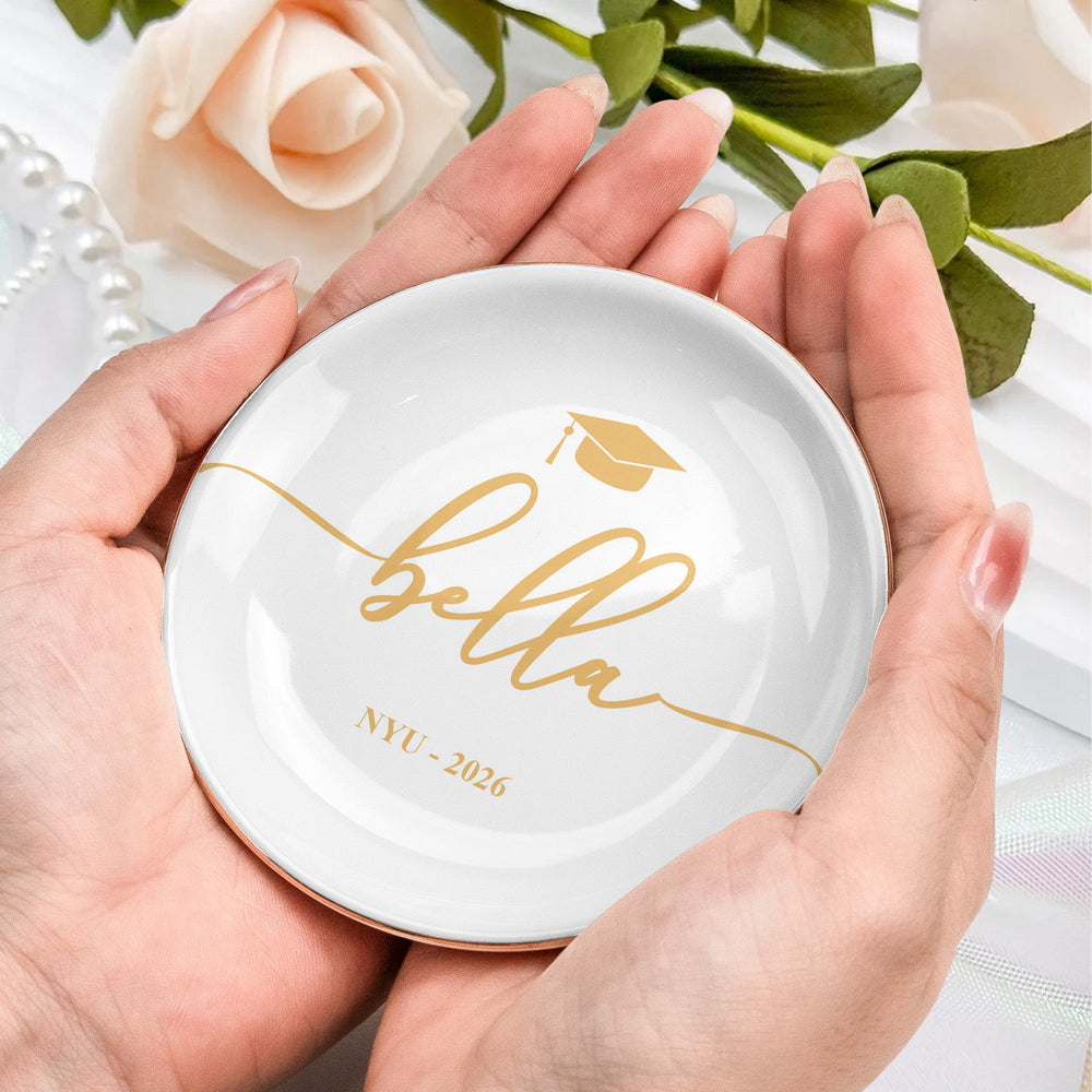 Graduation Dish Custom Name School Year - Personalized Jewelry Dish