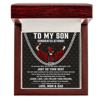 Graduation Gift For Son Believe In Yourself - Personalized Men's Cuban Link Chain