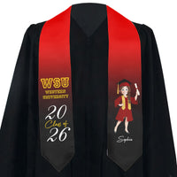 Graduation Cartoon - Personalized Graduation Stole