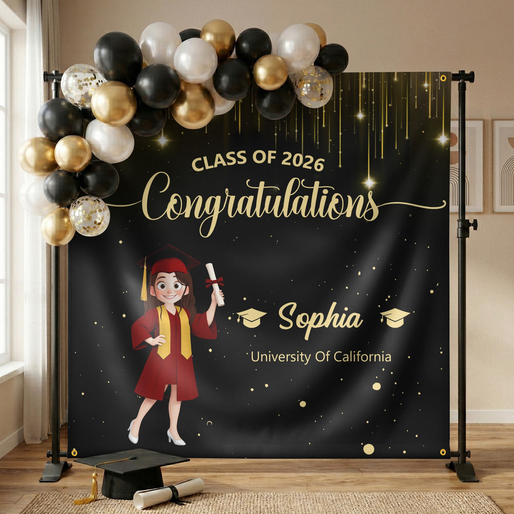Graduation Congratulations - Personalized Backdrop