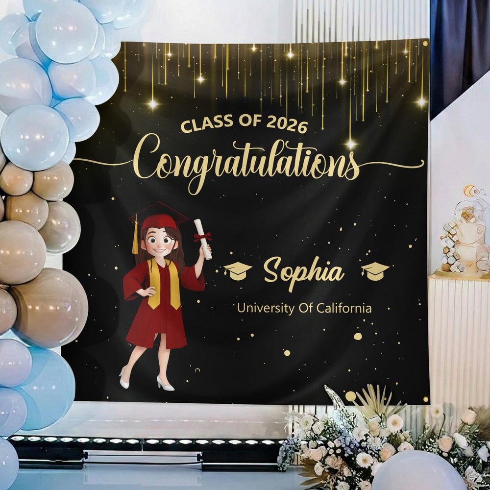 Graduation Congratulations - Personalized Backdrop
