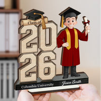 Graduation Cute Cartoon - Personalized Wooden Plaque