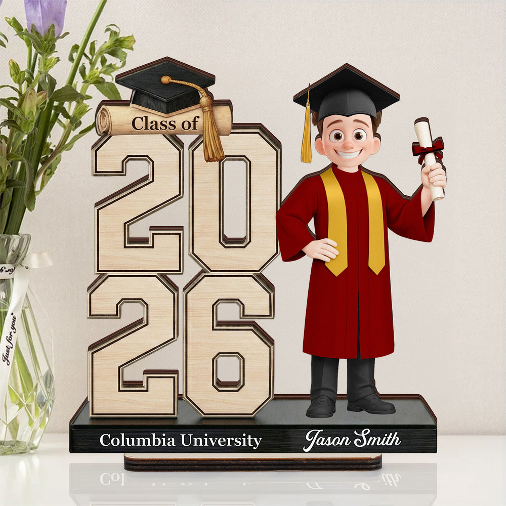 Graduation Cute Cartoon - Personalized Wooden Plaque