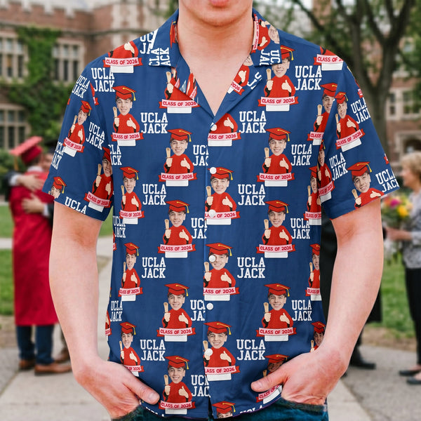 Graduation Funny Custom Photo - Personalized Hawaiian Shirt