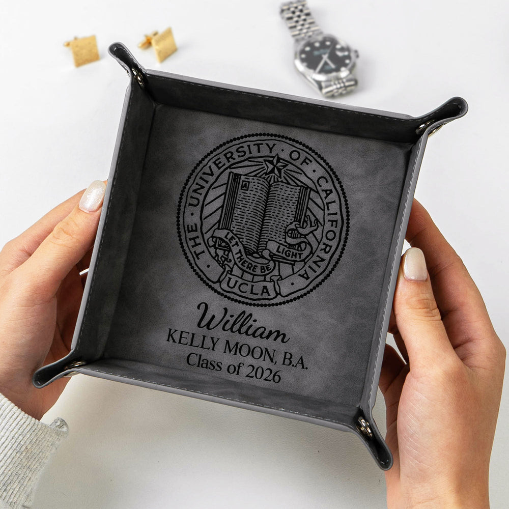 Personalized Graduation Valet Tray – Custom University Seal & Class Year Gift