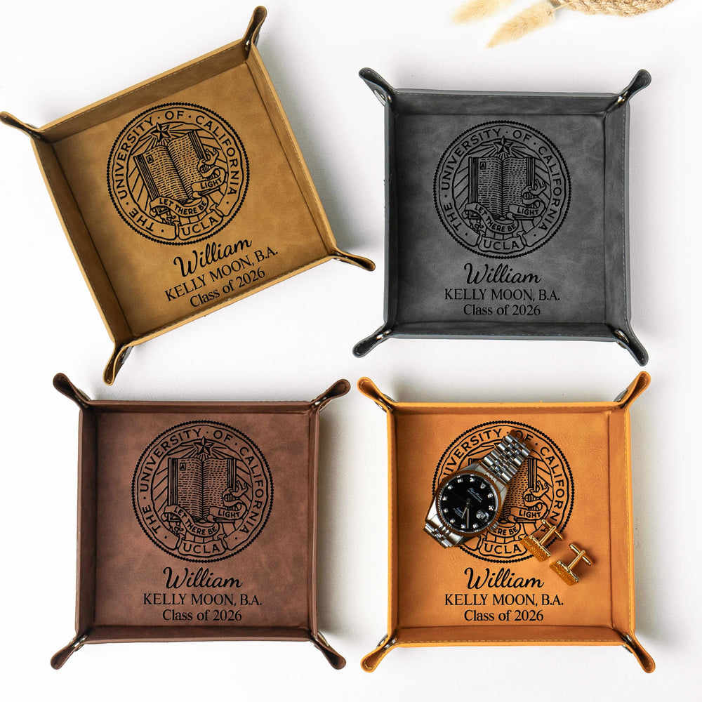 Personalized Graduation Valet Tray – Custom University Seal & Class Year Gift