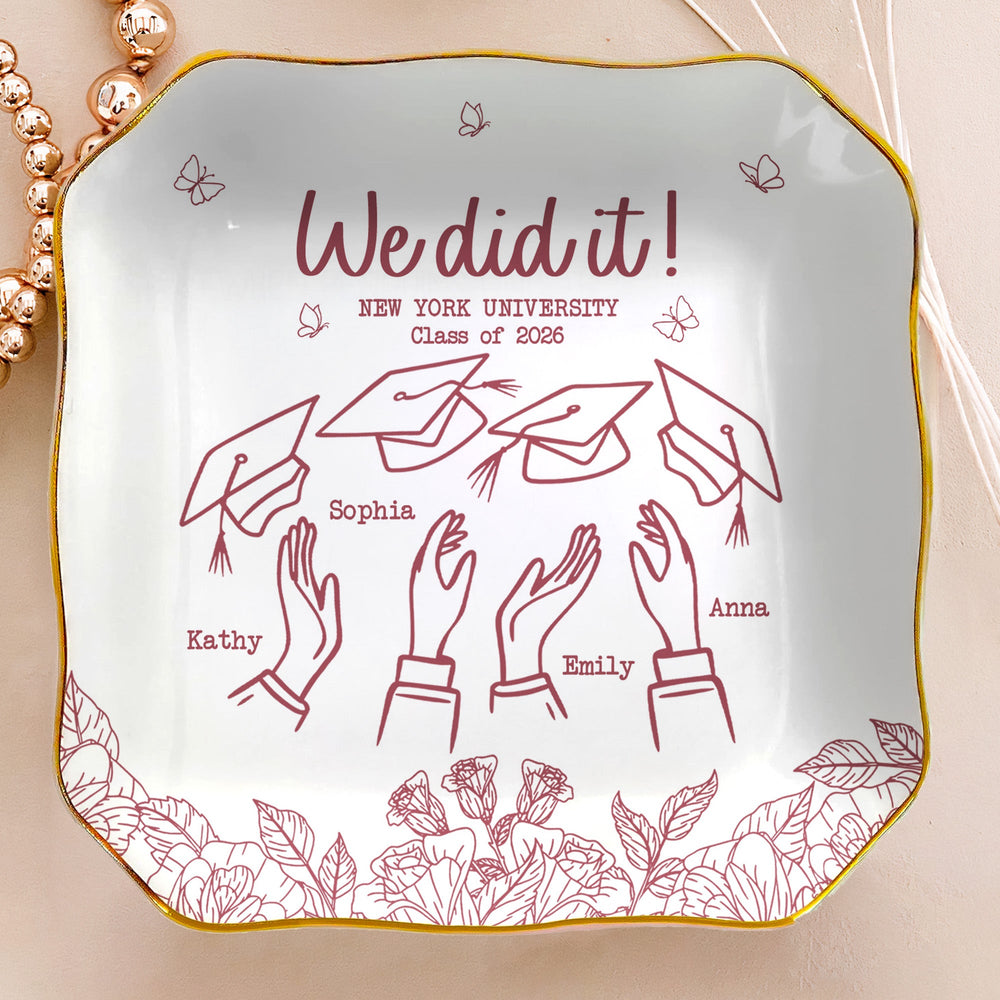 Graduation Gift For Friends - Personalized Jewelry Dish