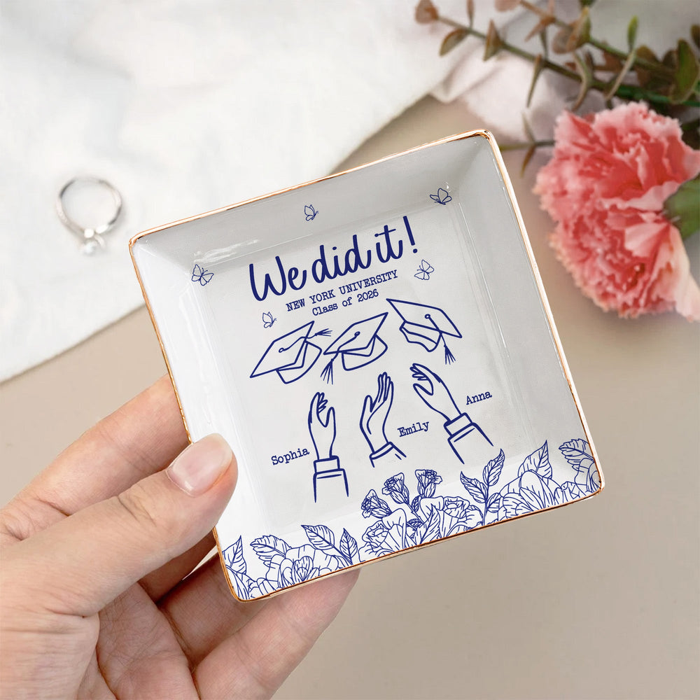 Graduation Gift For Friends - Personalized Jewelry Dish