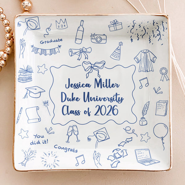 Graduation Keepsake Gift - Personalized Jewelry Dish