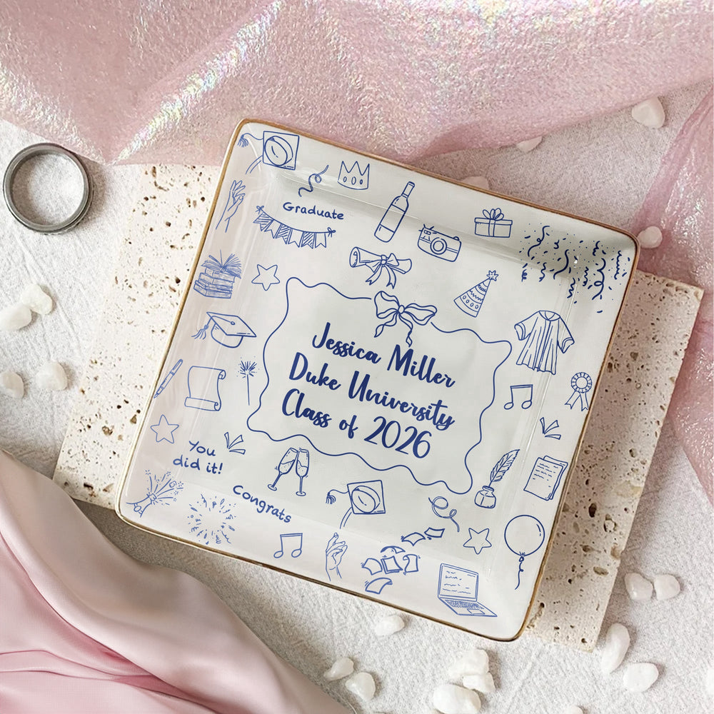 Graduation Keepsake Gift - Personalized Jewelry Dish