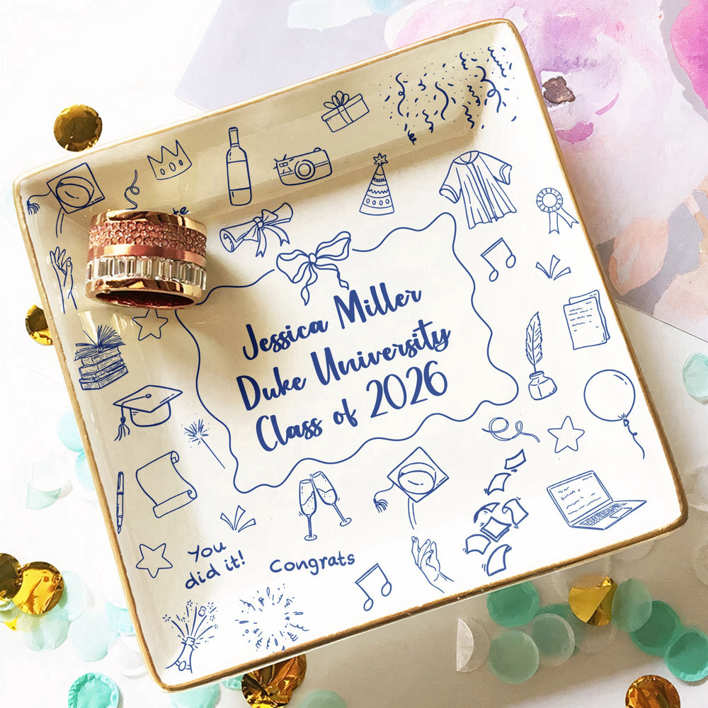 Graduation Keepsake Gift - Personalized Jewelry Dish