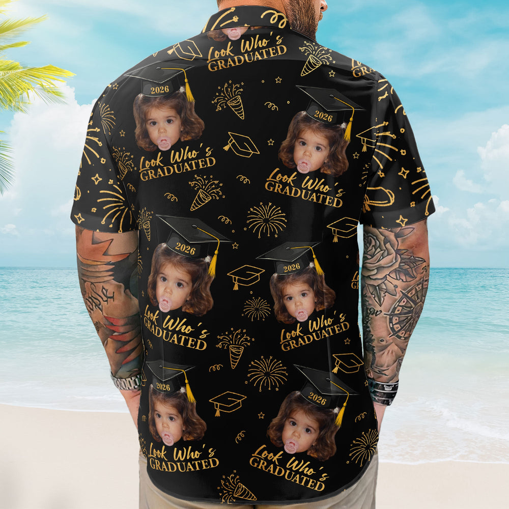 Graduation Matching Shirt With Childhood Photo - Vintage Childhood Themed - Personalized Hawaiian Shirt