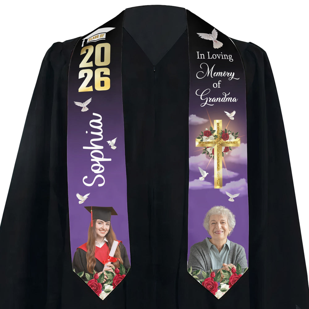 Graduation Memorial Custom Photo - Personalized Graduation Stole
