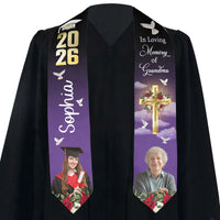 Graduation Memorial Custom Photo - Personalized Graduation Stole